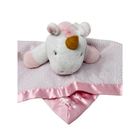 Cloud Island Baby Unicorn Pink Gold Speckled Lovie Blankie Stuffie - Picture 1 of 9